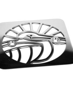 Pelican 4 inch square polished stainless steel Designer Drains