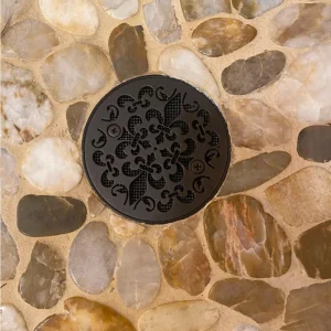 3.25 Inch Round Shower Drain Cover Classic Mon Fleur Designer Drains