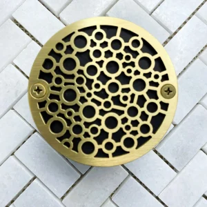 3.25 Inch Round Shower Floor Drain Cover, Bubbles Design