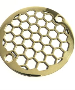 3.25 Honeycomb Polished Brass Shower Drain