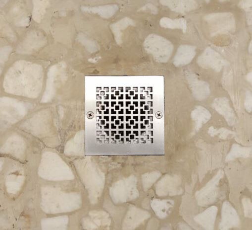 4 Inch Square Shower Drain Cover | Geometric Squares No. 1 by Designer Drains