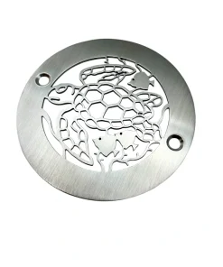 4in round Turtle design in Brushed Stainless Steel finish replacment for Oatey