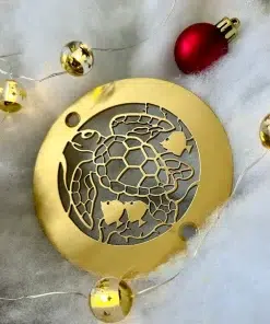 Round Drain in Brushed Brass Finish.