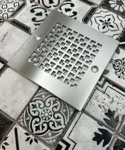 Geometric Squares 1 Design in Brushed Stainless steel Finish