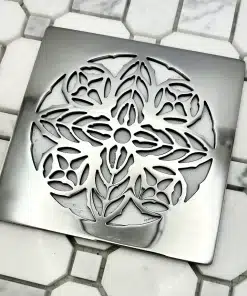 5in California Faucets Catalan Polished Stainless Steel on white tile