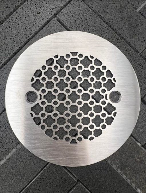 Archictecture-No.-5-4.25-Round-Drain-Brushed-Stainless_Designer-Drain