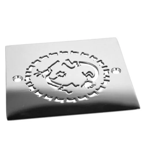 Art History Kokopelli 4 inch square shower drain