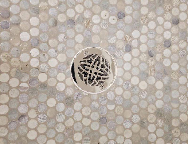 4 Inch Round Shower Drain Cover Geometric Atom Rings No. 5™