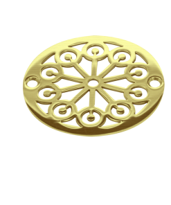3.25 Inch Round Shower Drain Cover, Classic Lerna Seal design in brass brushed finish, Designer Drains