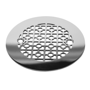 Shower Drain, 4.25 Inch Round Grate, Squares No. 1 by Designer Drains