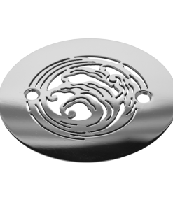 4.25" Round Shower Drain Cover,Nature-Elements-Nami-Polished-Stainless