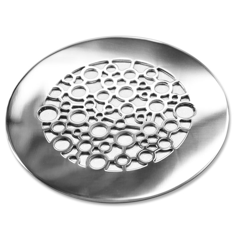 4 Inch Round Shower Drain Cover, Nature Bubbles, Designer Drains