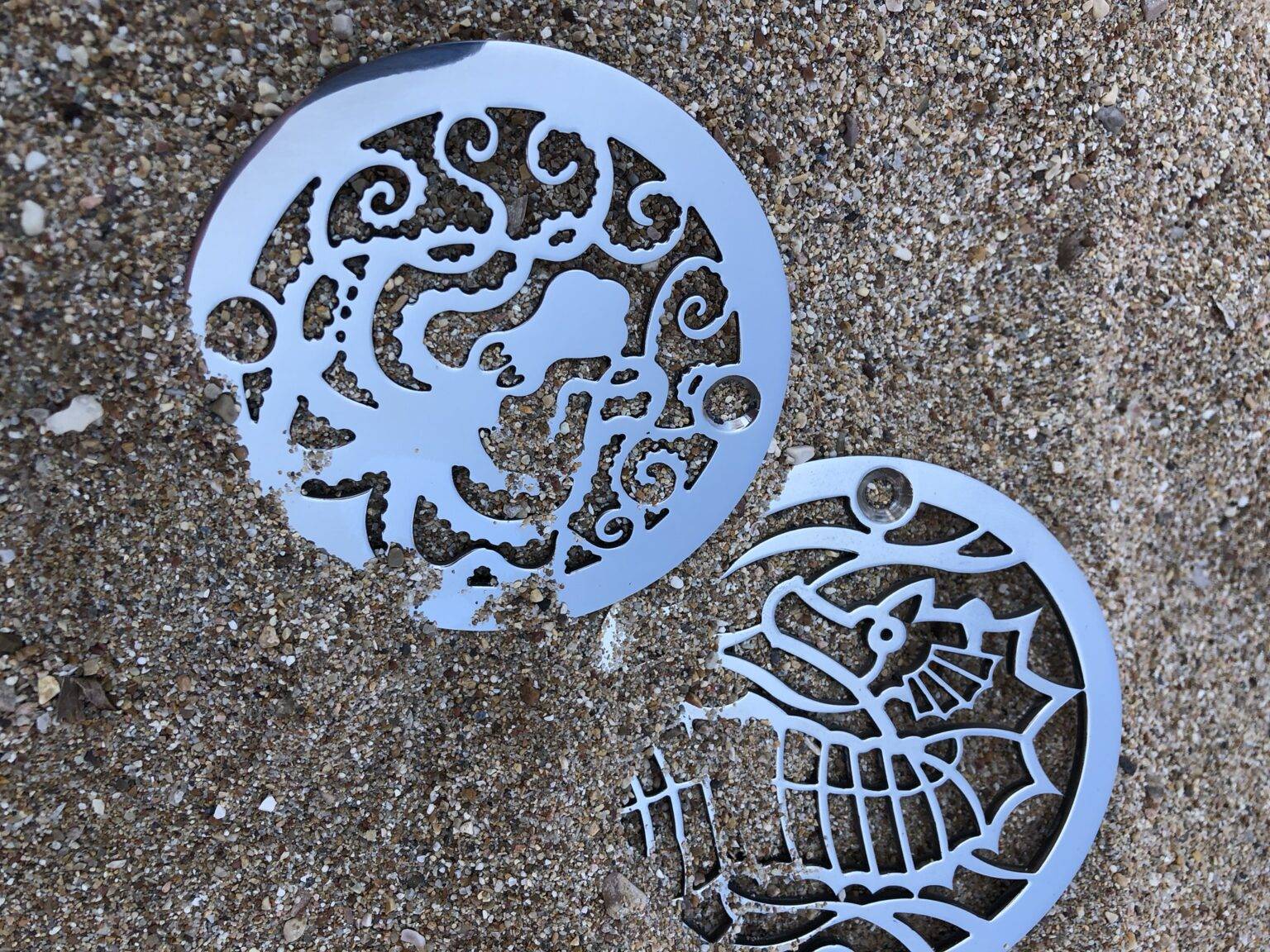 Shower Drain Cover 3.25 Inch Round, Oceanus Octopus Design