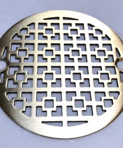 3.25-inch shower drain brushed brass geometric no.1 design
