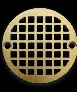 Geometric No. 7, 3.25 Round Shower Drain Cover, Brushed Brass