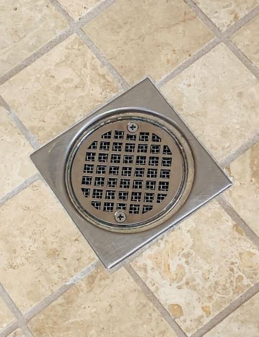 Shower Drain Cover, 3.25 Round, Geometric Squares No. 1 Design by
