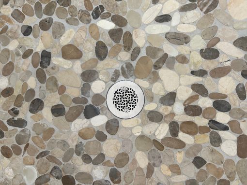 Geometric No. 1 4.25 round shower drain, customer install