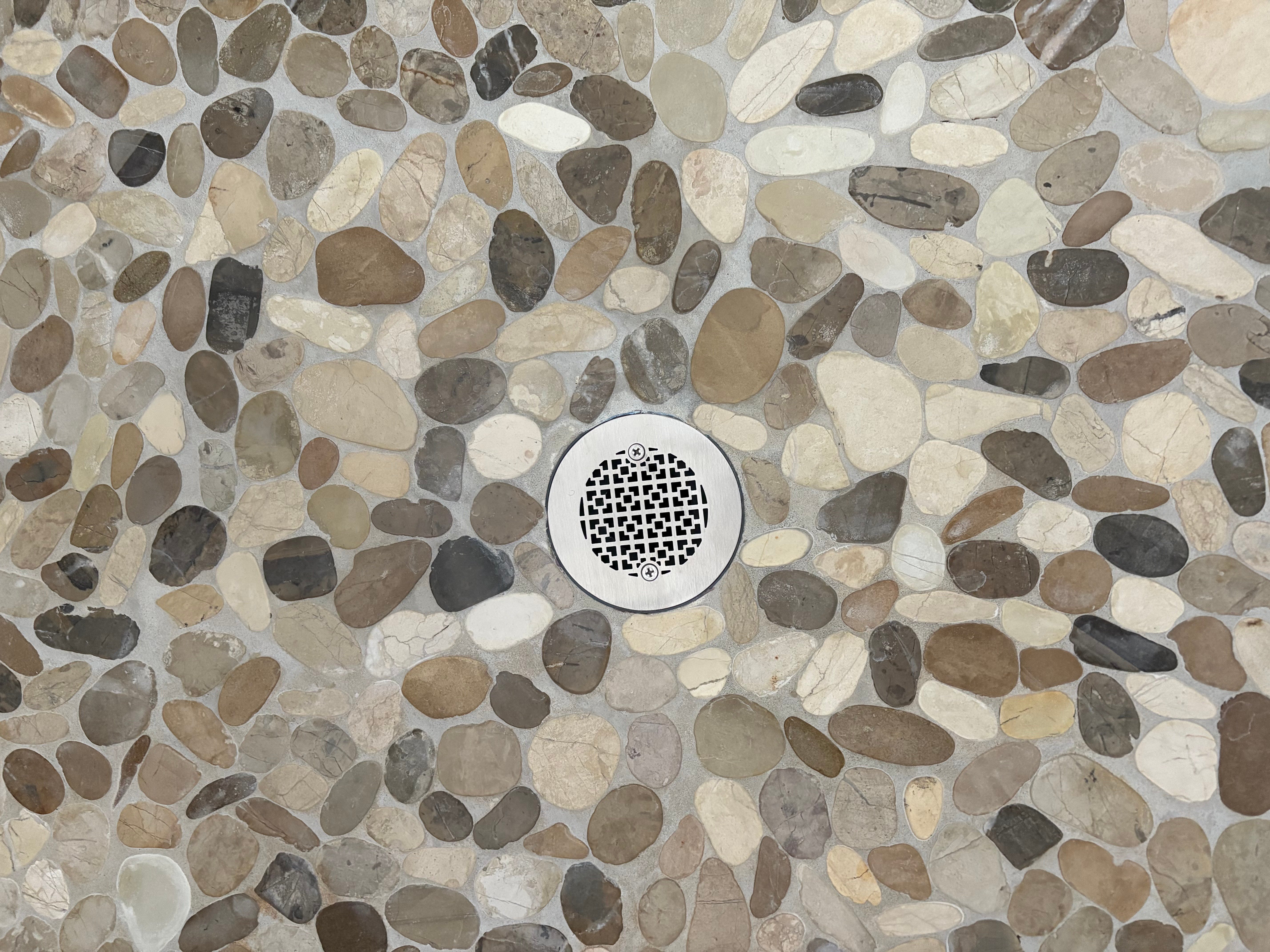 Geometric No. 1 4.25 round shower drain, customer install