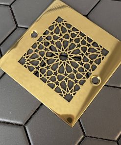 Architecture Moresque shower drain polished brass