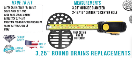 how to measure 3.25 inch drain