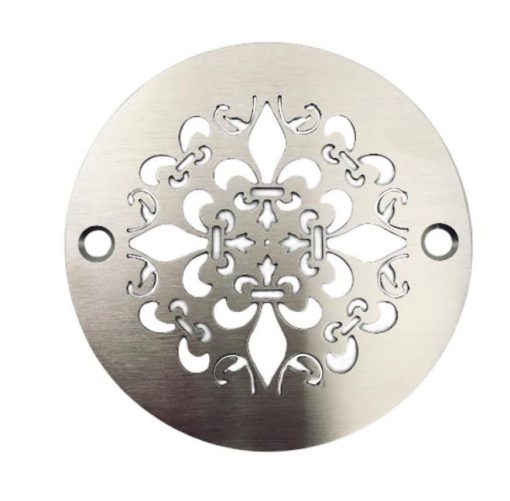 Mon-Fleur-4-inch-round-drain-cover-brushed-stainless_designer-drains