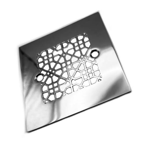 Moresque-No.-1-4.25-Inch-Square-Polished-Stainless_Designer-Drains