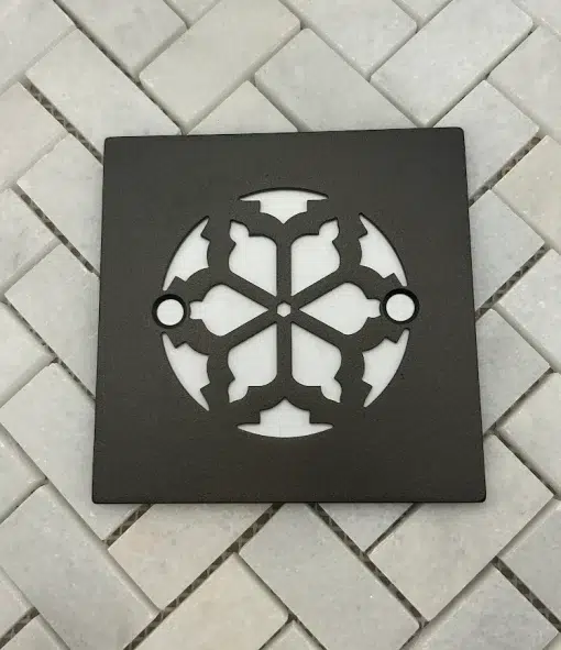 Square Drain With oil rubbed bronze finish.