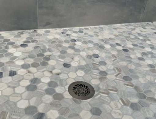Nautilus 4.25 Round Drain Cover Install by Customer Brushed Stainless Steel