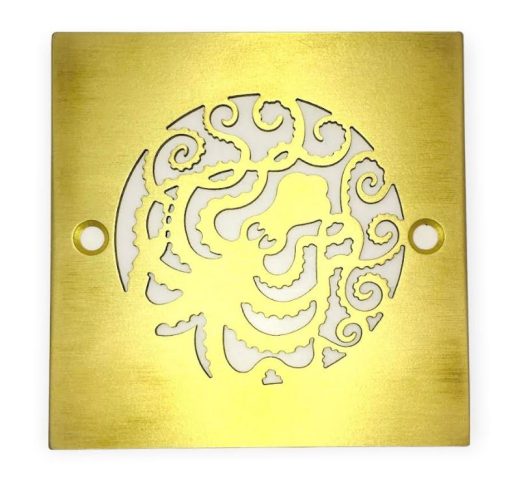 Octopus-4-Inch-Square-Shower-Drain-Brushed-Brass