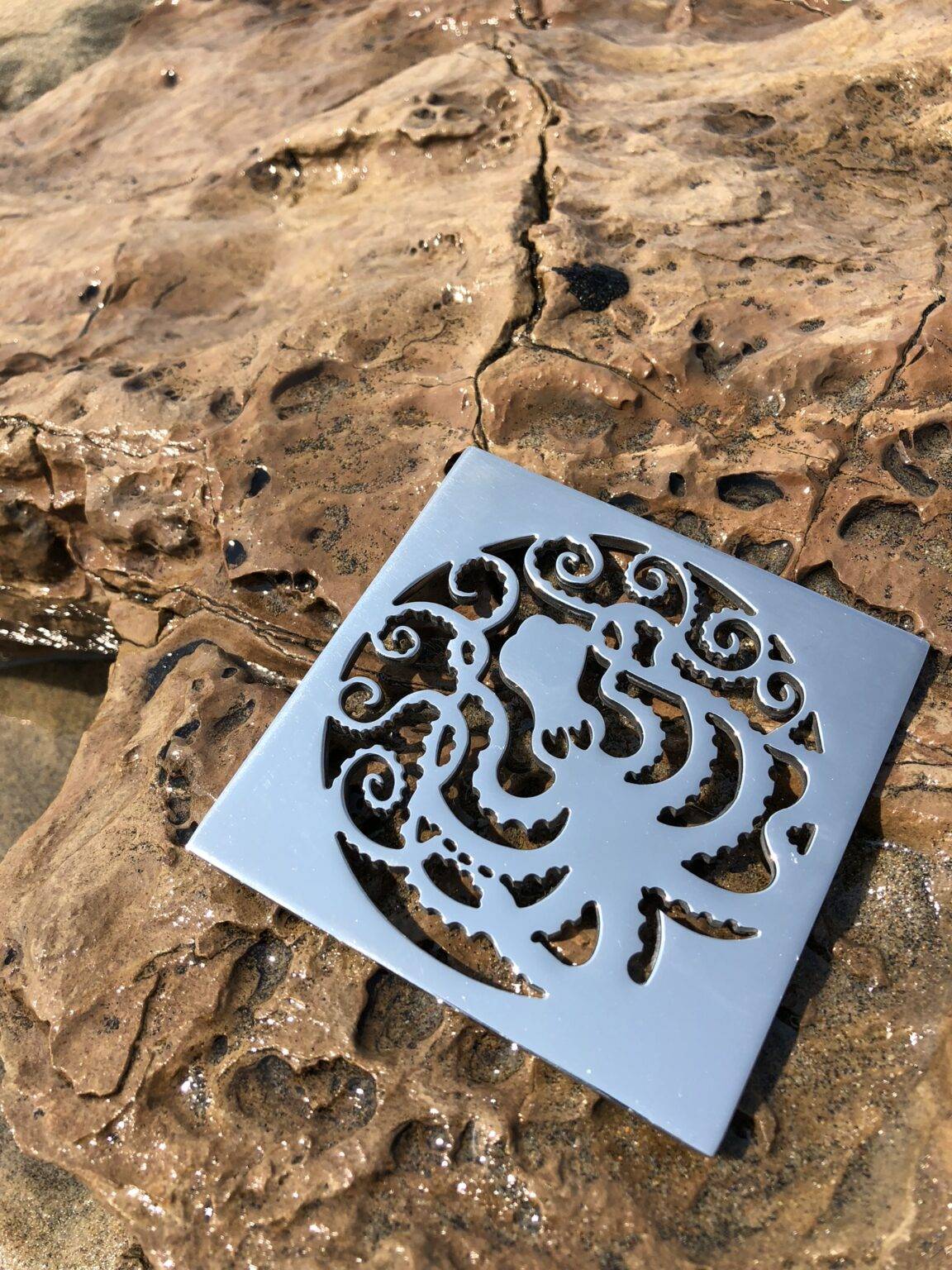 Square Shower Drain Cover, Octopus Design, EBBE Replacement