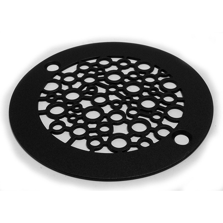Dyiom 4.25 in. W x 4.25 in. D Black Embedded Shower Drain Cover, Circular Shower Filter Mesh Sink