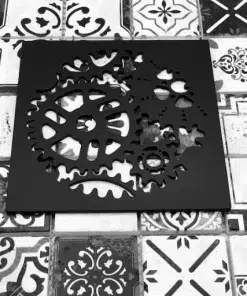 Sprockets 5 Inch Square shower drain matte black compatible with California Faucets