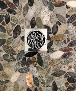 Square Shower Drain with Seahorse Design