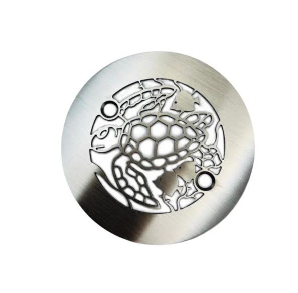 4.25 Inch Round Shower Drain Cover, Sea Turtle by Designer Drains