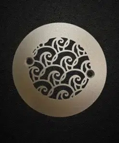 Waves 4.25 inch round shower drain in champagne bronze