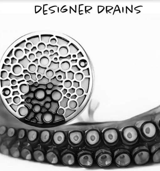 Bubbles, round shower drain, polished stainless_Designer Drains