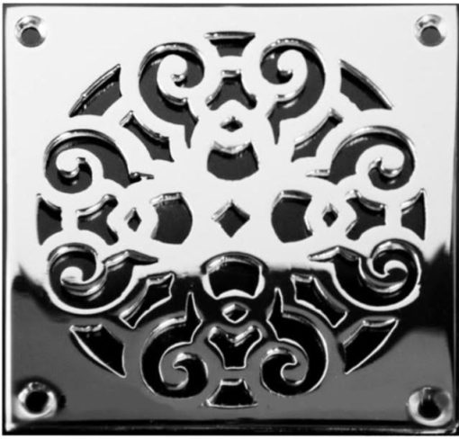 Classic-Scrolls-No.-4-Square-Shower-Drain-Cover-Polished-Stainless_Designer-Drains