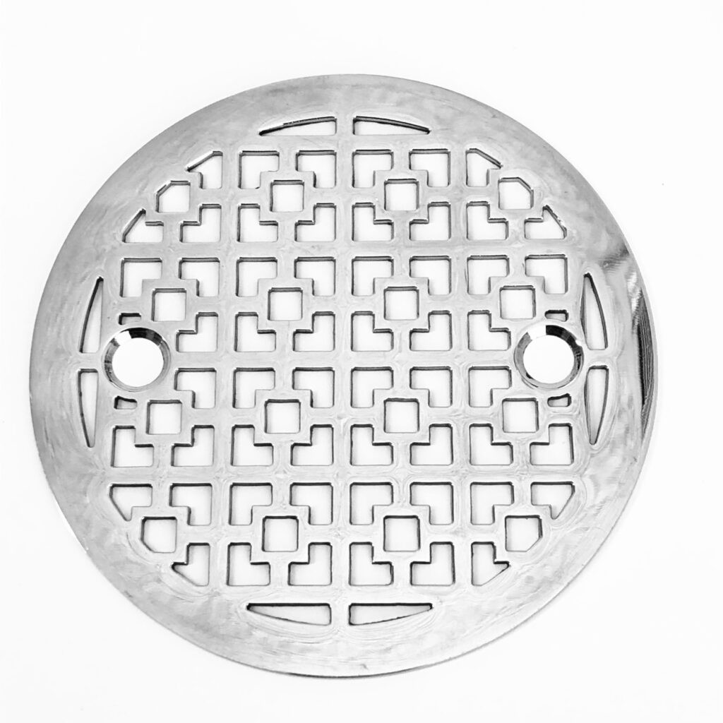 Shower Drain Cover, 3.25 Round, Geometric Squares No. 1 Design by Designer  Drains 