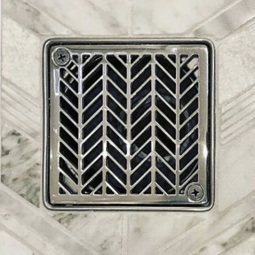Geometric Wheat No. 2™ | Replacement For Kerdi-Schluter, squar stainless steel shower drain