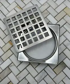 Trendline drain in Brushed Stainless Steel finish.