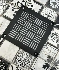 MIFAB geometric 6 matte black on back decor tile
