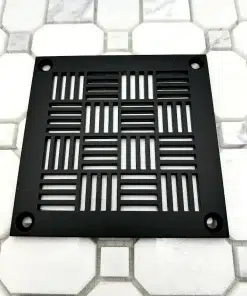 MIFAB geometric 6 matte black on white tile