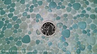 seahorse round shower drain