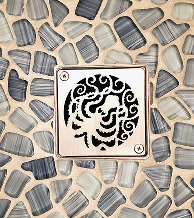 Square Shower Drain with Octopus Design