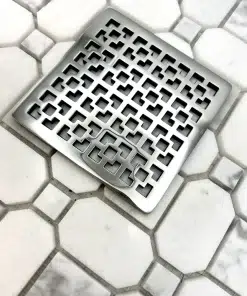 Geometric Squares No.1 in polished stainless steel finish. Replacment for Schluter Trendline.