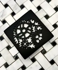 Schluter Trendline with Sprockets design in matte black finish.