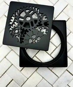 Schluter Trendline with Sprockets design in matte black finish.