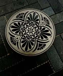 Round drain in oil rubbed bronze finish.