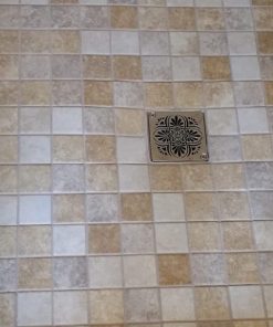 Square Shower Drain with Greek anthemion design