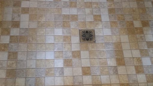 Square Shower Drain with Greek anthemion design